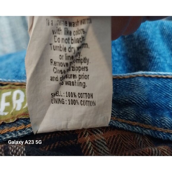 Berne Mens Original Dungaree Jeans 44x32 Blue Cotton Flannel-Lined Work Pants Du - Picture 5 of 7